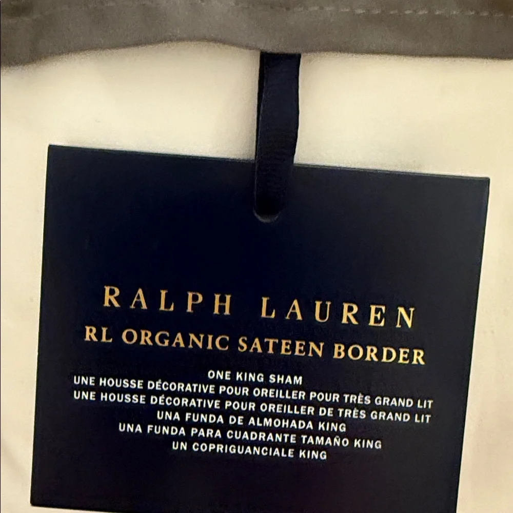 New! Ralph Lauren RL Organic Sateen Border King Sham 20